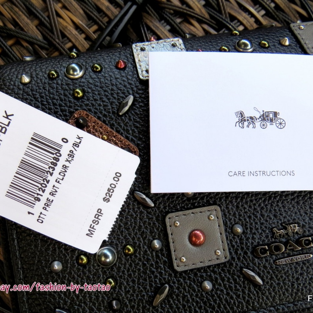 Coach 25681Foldover Crossbody Clutch Prairie Rivet - Picture 7 of 7